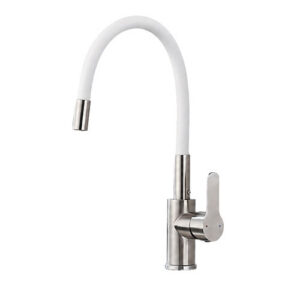 GRIFO FREGADERO FLEX ACERO BLANCO FNK