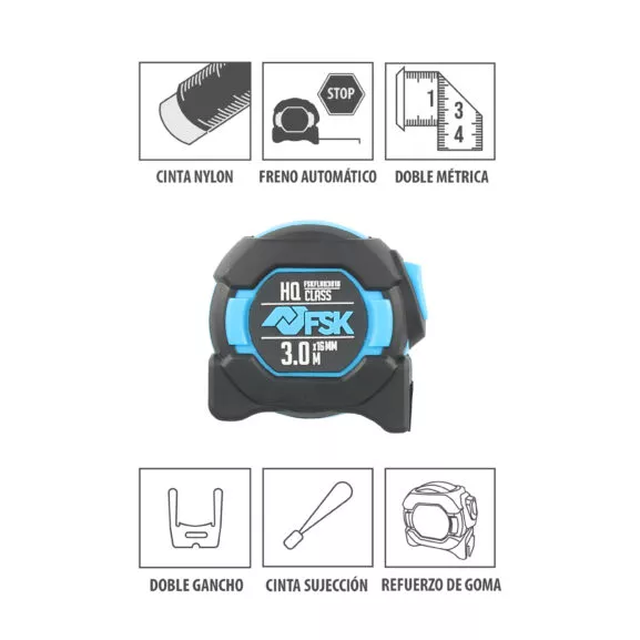 FLEXÓMETRO SERIE HQ. 3MX16MM D.CARA-CAJA - Image 2