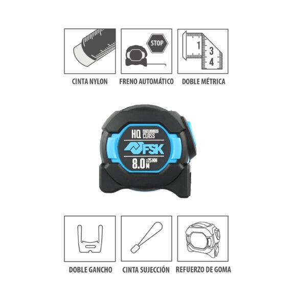 FLEXÓMETRO SERIE HQ. 8MX25MM DOBLE CARA - Image 2
