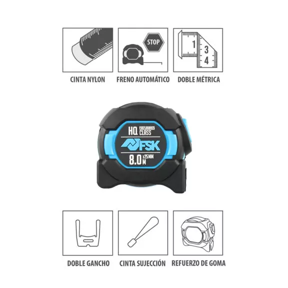 FLEXÓMETRO SERIE HQ. 8MX25MM D.CARA-CAJA - Image 2