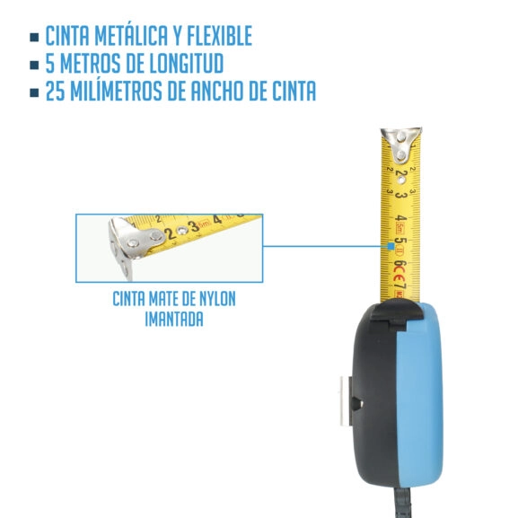 FLEXÓMETRO SERIE Q C/FRENO MAG.5M X25MM - Image 3