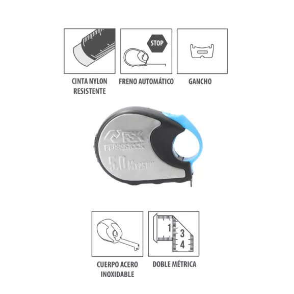 FLEXÓMETRO SERIE ST. 5MX25MM ACERO INOX. - Image 2