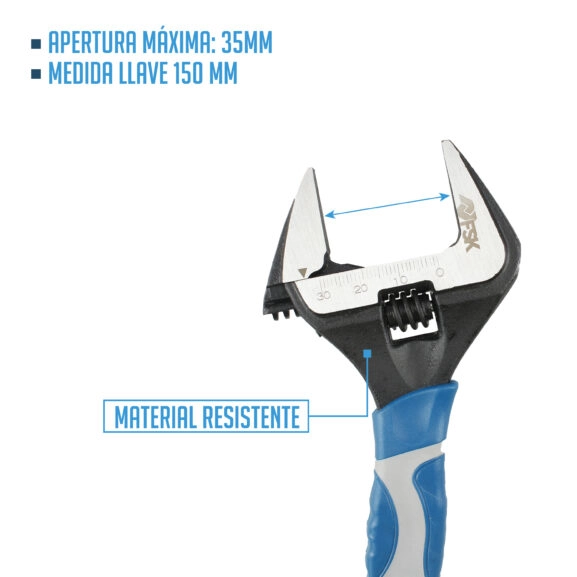 LLAVE INGLESA 6" AMPLIA APERTURA FSK - Image 3