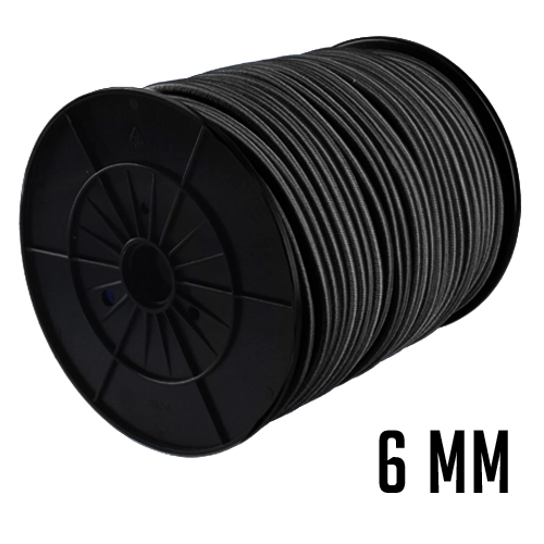 BOBINA PULPO DE GOMA 6MM X 100M NEGRO