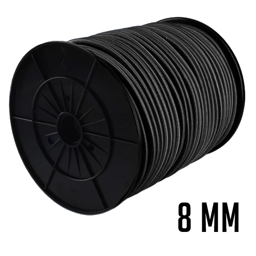 BOBINA PULPO DE GOMA 8MM X 100M NEGRO