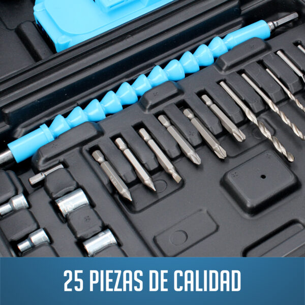 TALADRO PERCUTOR 21V 1,5 AH 25 PCS FSK - Image 11