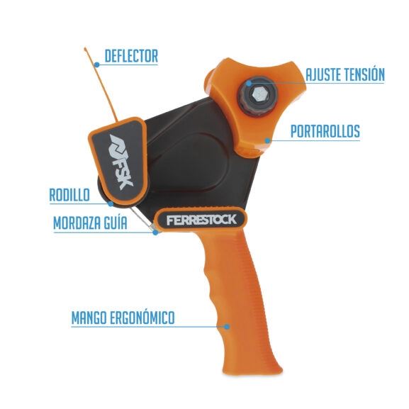 PRECINTADORA MANUAL TIPO PISTOLA NARANJA - Image 2