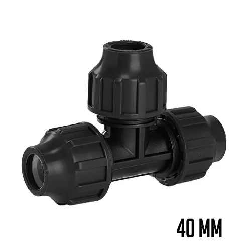 PP UNIÓN EN T BOCAS IGUALES 40MM FSK