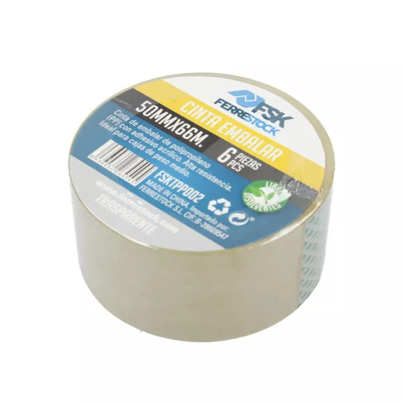CINTA EMBALAR PP TRANS. 50MMX66M 6UD FSK - Image 3