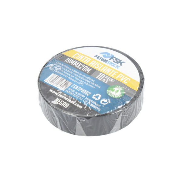 CINTA AISLANTE PVC 19MMX20M NEGRA 10UD. - Image 3