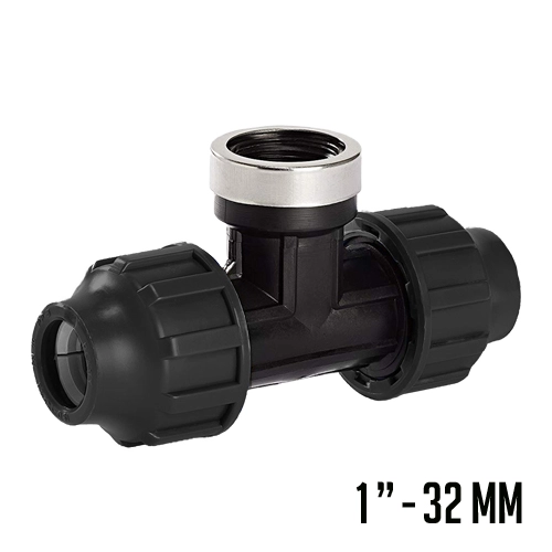 PP UNIÓN EN T ROSCA HEMBRA 1"- 32MM FSK
