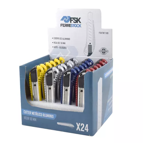 CÚTER ALUMINIO 18MM (24UD. DISPLAY) FSK