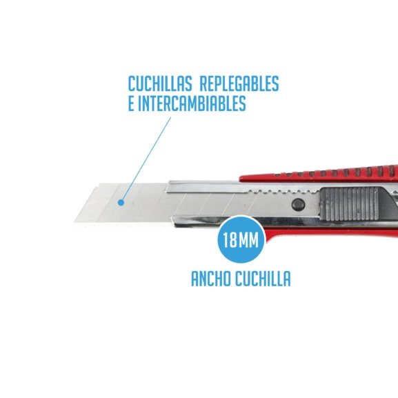 CÚTER ALUMINIO ROJO 18MM FSK - Image 4