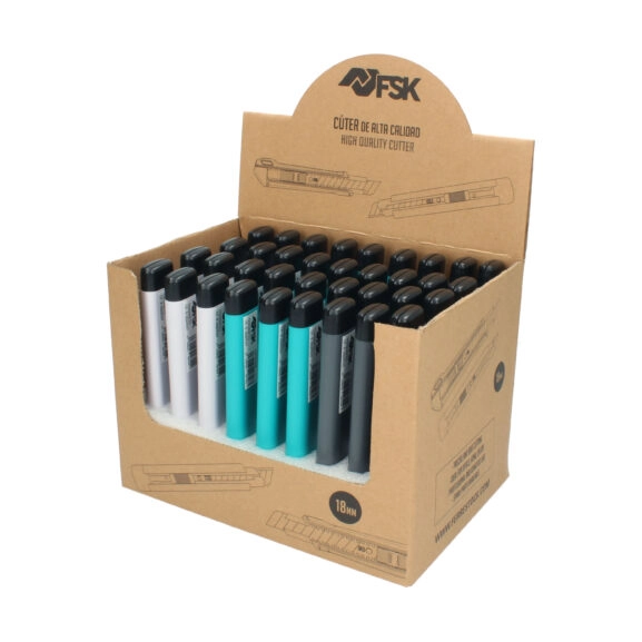 CÚTER PLÁSTICO 18MM CON 2 CUCHILLAS FSK - Image 3