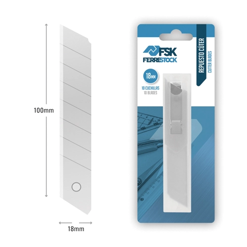 HOJA CÚTER 18MM (10 CUCHILLA)BLISTER FSK