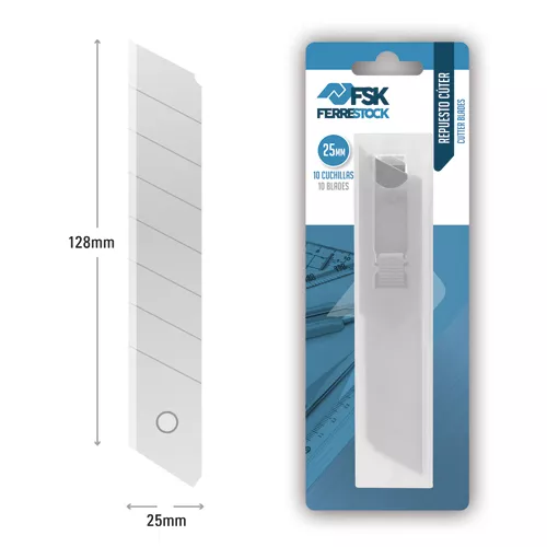 HOJA CÚTER 25MM(10 CUCHILLAS)BLISTER FSK