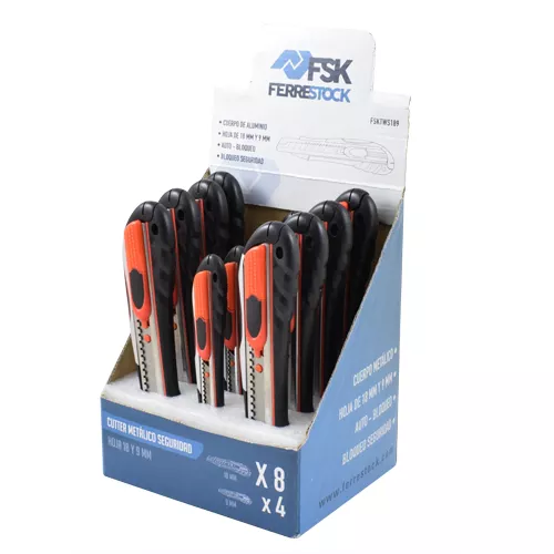 CÚTER METÁLICO 18 Y 9MM 12UD. (8+4UD)