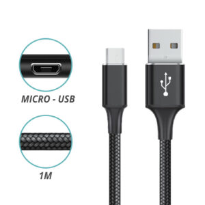 CONEXION USB A MICRO USB NYLON 3.0A 1M