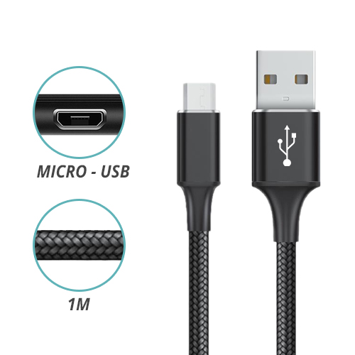 CONEXION USB A MICRO USB NYLON 3.0A 1M