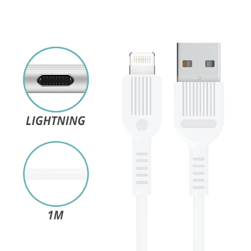 CONEXION USB A LIGHTNING PVC 2.4A 1M