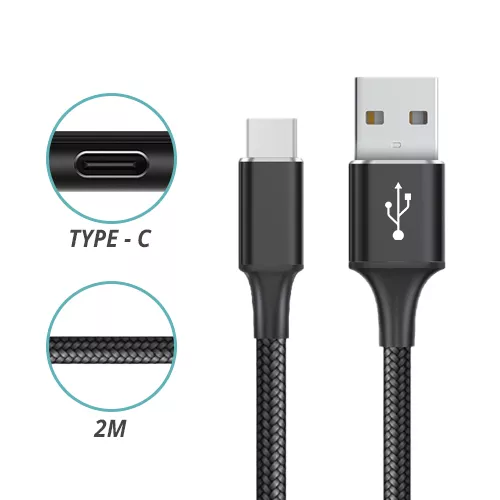 CONEXION USB A TIPO C NYLON 2.4A 2M