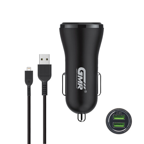 CARG. COCHE 2XUSB 2.4A LIGHTNING PVC 1M