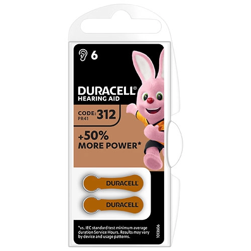 PILA ZINC AIRE PR41 BLI 6UDS. DURACELL