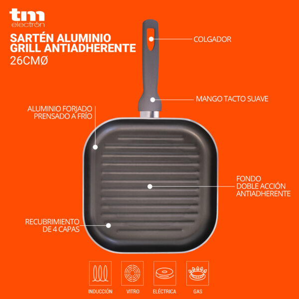 GRILL ALUMINIO ANTIADHERENTE 20CM TMH - Image 2
