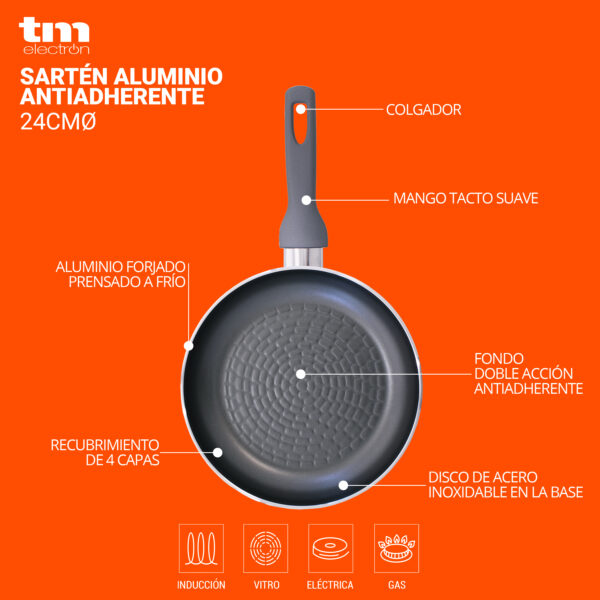 SARTÉN ALUMINIO ANTIADHERENTE 24CM TMH - Image 2