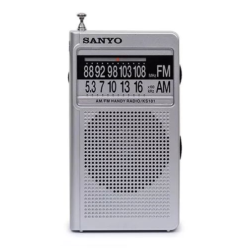 RADIO PORTATIL ALTAVOZ AM/FM PLATA SANYO