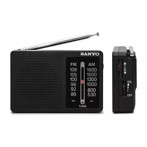 RADIO PORTATIL APAISADA AM/FM NEG. SANYO