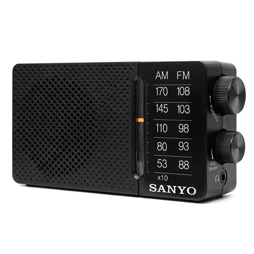 RADIO PORTÁTIL HORIZONTAL NEGRA SANYO