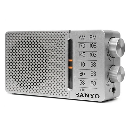 RADIO PORTÁTIL HORIZONTAL PLATA SANYO