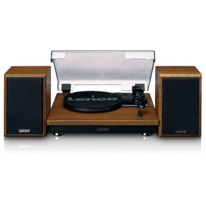 TOCADISCOS 2 ALTAVOCES MADERA LENCO