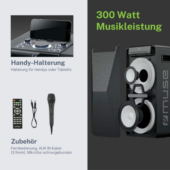 ALTAVOZ INALAMBRICO BT CD 150W MUSE - Image 5