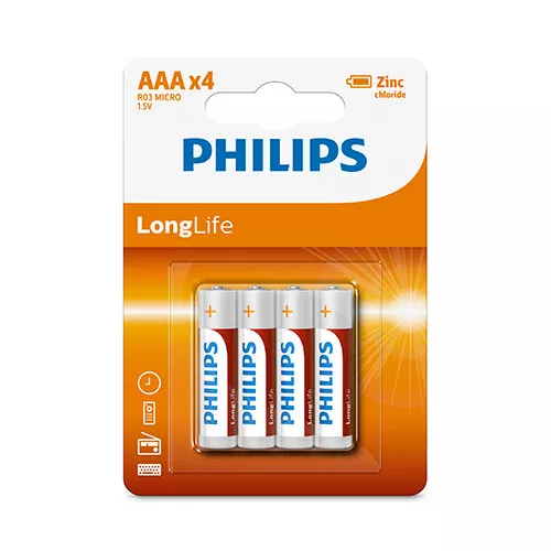 PILA SALINA R03 PHILIPS BLISTER 4UDS.