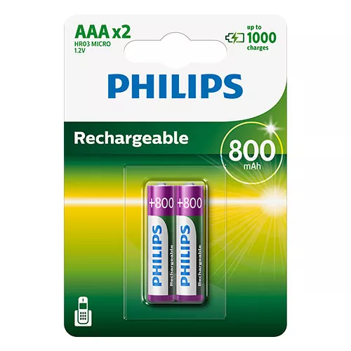 BATERIA R03 NI-MH 800MAH BLISTER 2X PHIL