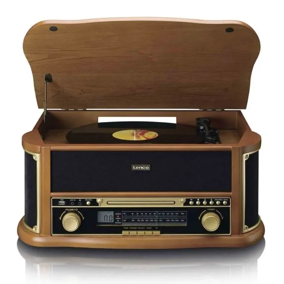 TOCADISCOS RETRO MADERA BT ALTAVOCES - Imagen 3
