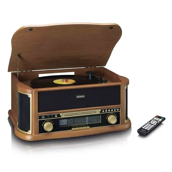 TOCADISCOS RETRO MADERA BT ALTAVOCES - Imagen 6