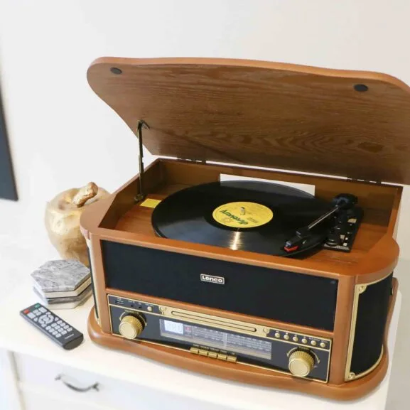 TOCADISCOS RETRO MADERA BT ALTAVOCES - Imagen 10