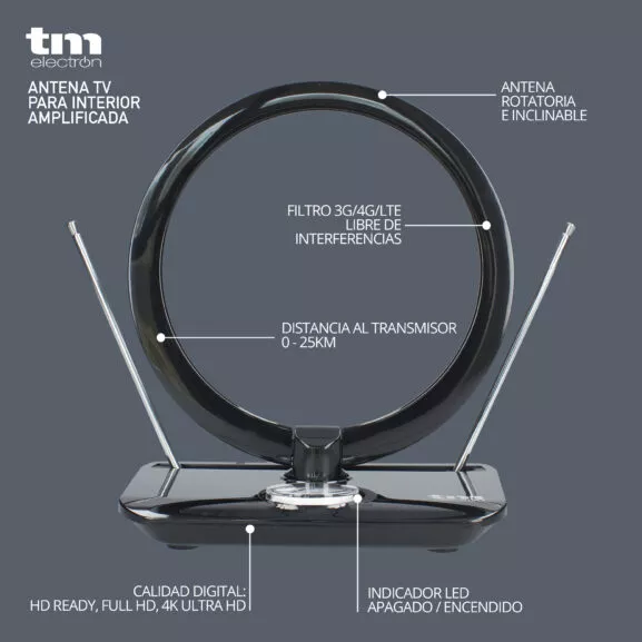ANTENA INTERIOR AMPLIFICADA 45DB TME - Image 2