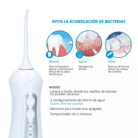 IRRIGADOR BUCAL RECARGABLE 200ML TME - Image 2