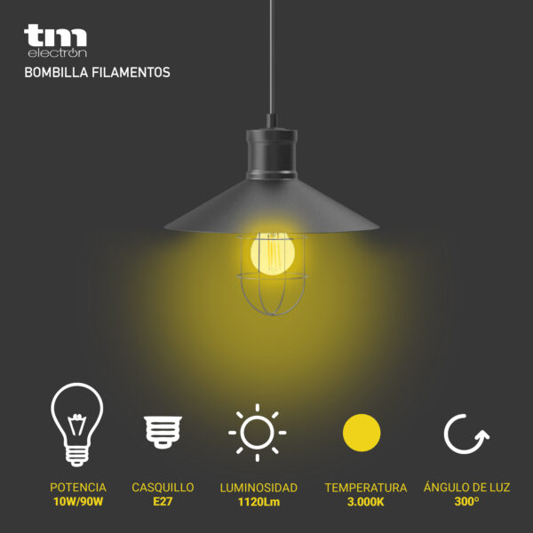 BOMBILLA LED FILAMENTO A60 E27 10W 3.000 - Image 2