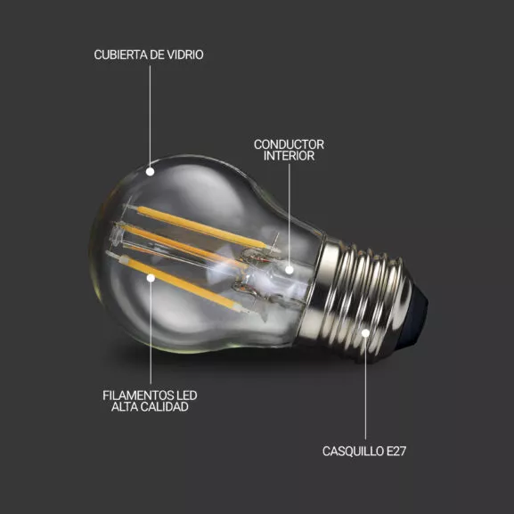 BOMBILLA LED FILAMENTO G45 E27 6W 3.000K - Image 3