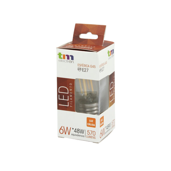 BOMBILLA LED FILAMENTO G45 E27 6W 3.000K - Image 6