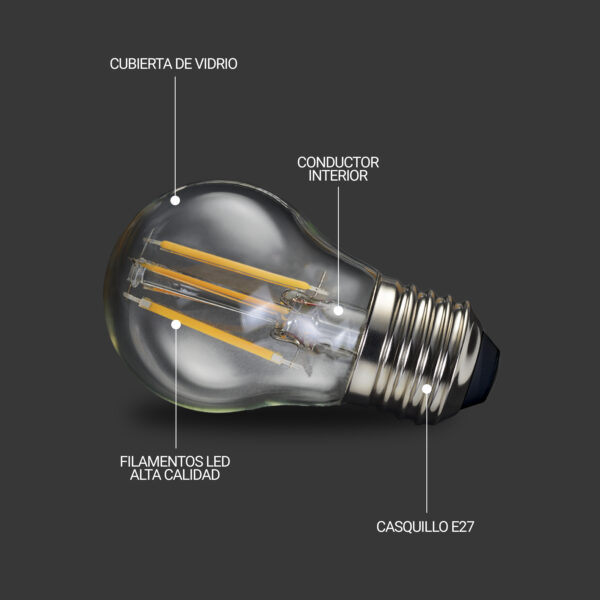 BOMBILLA LED FILAMENTO G45 E27 6W 5.000K - Image 3