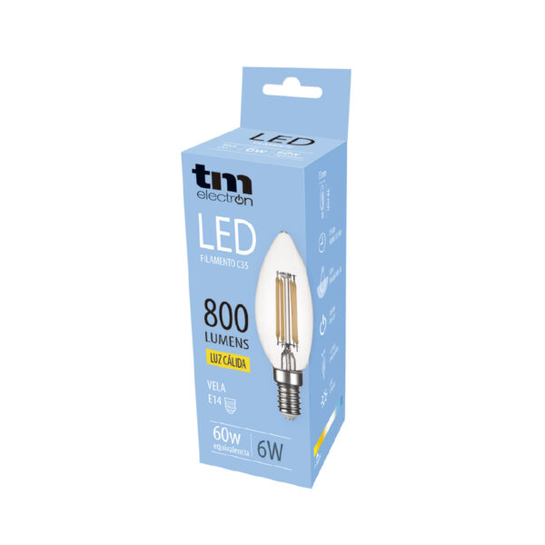 BOMBILLA LED FILAMENTO C35 E14 6W 3.000K - Image 5