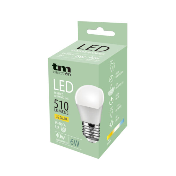 BOMBILLA LED PA ALUM. G45 E27 6W 3.000K - Image 5