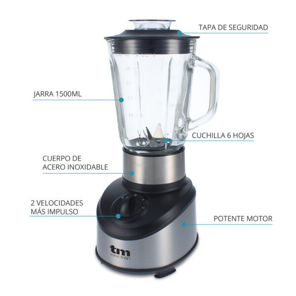 BATIDORA JARRA CRISTAL 500W TME - Image 6