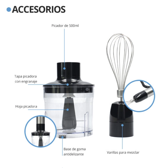 BATIDORA DE MANO 1200W CON ACC. TME - Image 6